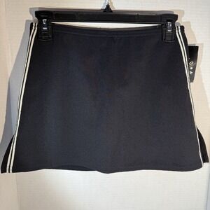 Radio London Girls Black Skort w/White Stripes Size Large 10-12 Pull On NWT